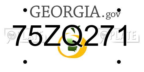 75ZQ271 Georgia License Plate