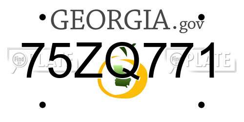 75ZQ771 Georgia License Plate