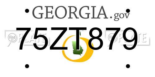 75ZT879 Georgia License Plate
