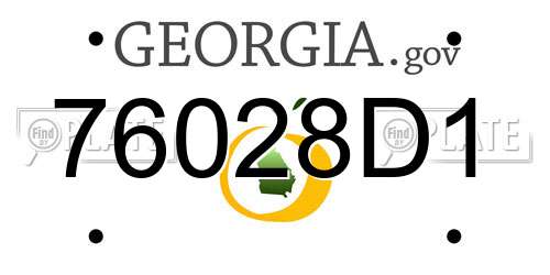76028D1 Georgia License Plate