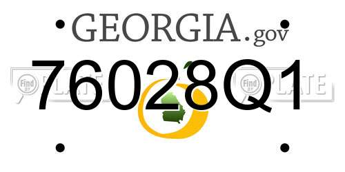 76028Q1 Georgia License Plate