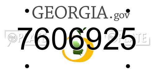 7606925 Georgia License Plate