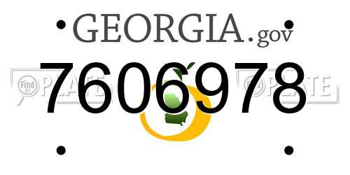 7606978 Georgia License Plate