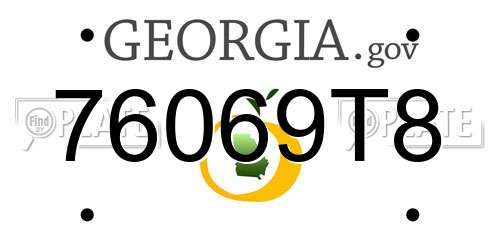 76069T8 Georgia License Plate
