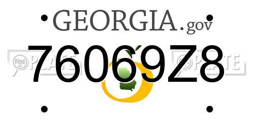 76069Z8 Georgia License Plate