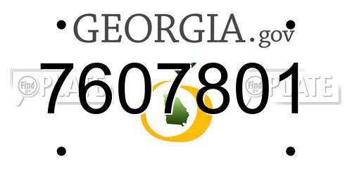 7607801 Georgia License Plate