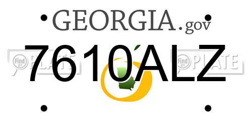 7610ALZ Georgia License Plate