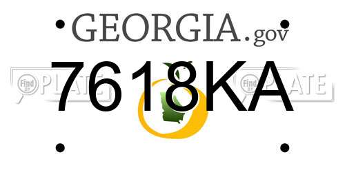 7618KA Georgia License Plate