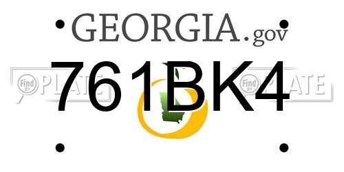 761BK4 Georgia License Plate