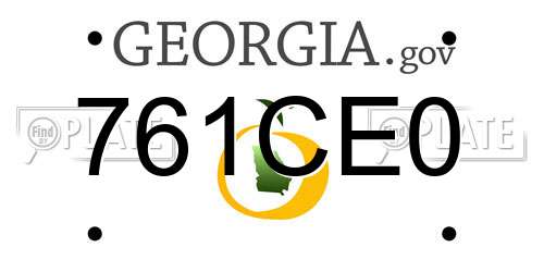 761CE0 Georgia License Plate