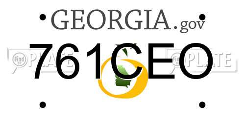 761CEO Georgia License Plate