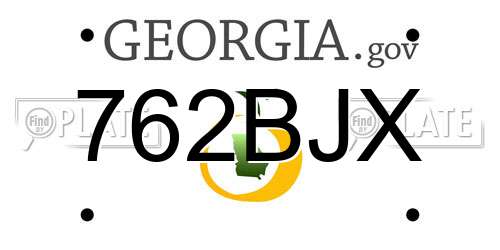 762BJX Georgia License Plate
