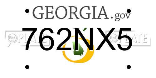 762NX5 Georgia License Plate