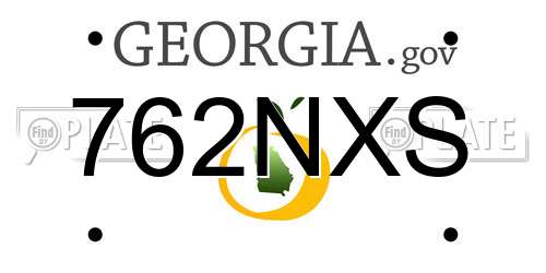 762NXS Georgia License Plate