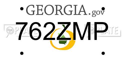 762ZMP Georgia License Plate