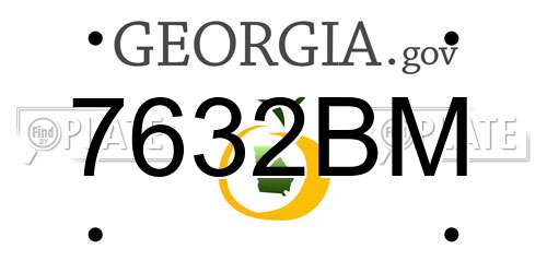 7632BM Georgia License Plate