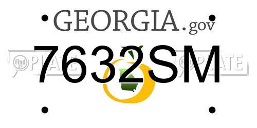 7632SM Georgia License Plate