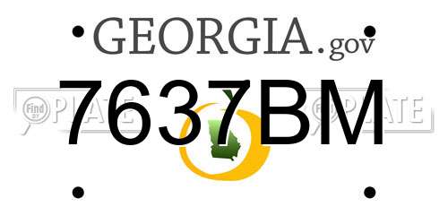 7637BM Georgia License Plate