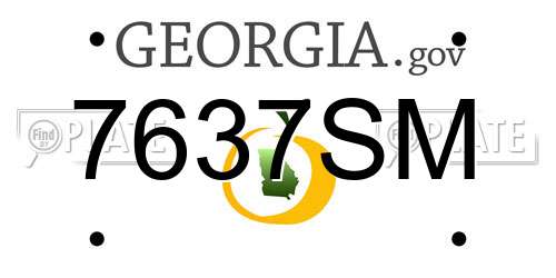 7637SM Georgia License Plate