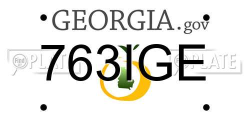 763IGE Georgia License Plate