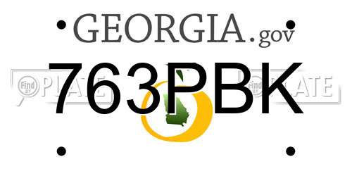 763PBK Georgia License Plate
