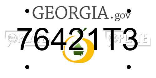 76421T3 Georgia License Plate