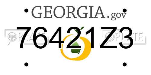 76421Z3 Georgia License Plate