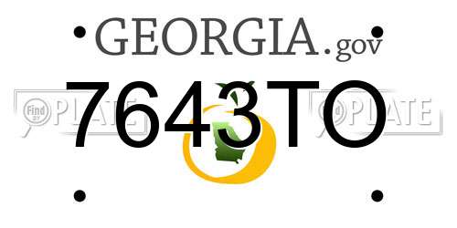 7643TO Georgia License Plate