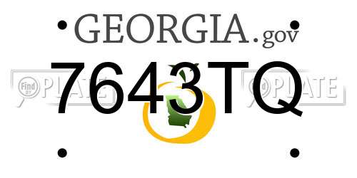 7643TQ Georgia License Plate