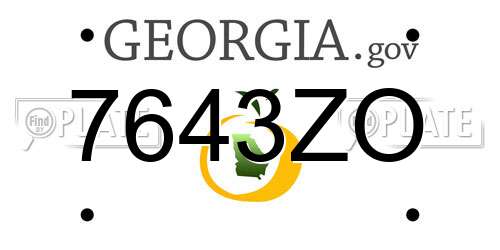 7643ZO Georgia License Plate