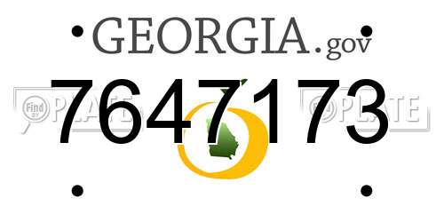 7647173 Georgia License Plate