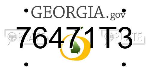76471T3 Georgia License Plate