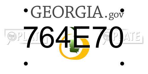 764E70 Georgia License Plate