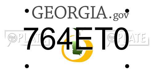 764ET0 Georgia License Plate
