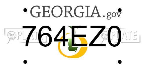 764EZ0 Georgia License Plate
