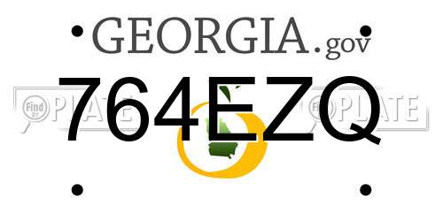 764EZQ Georgia License Plate