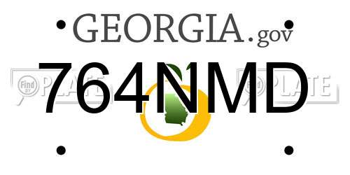 764NMD Georgia License Plate