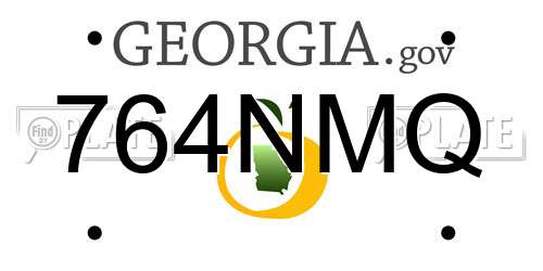 764NMQ Georgia License Plate