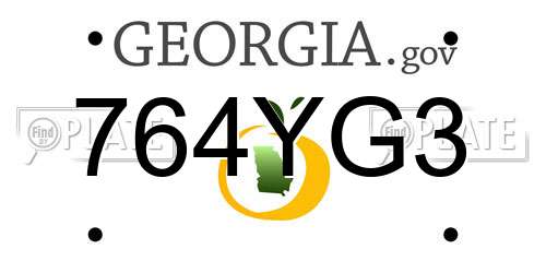 764YG3 Georgia License Plate