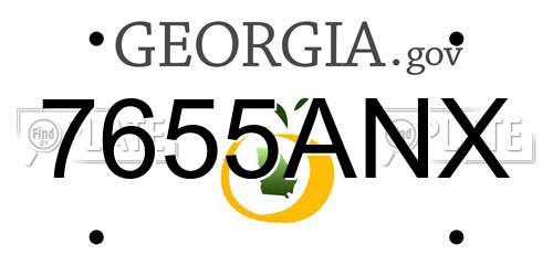 7655ANX Georgia License Plate