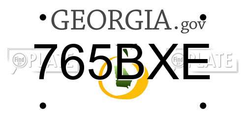 765BXE Georgia License Plate