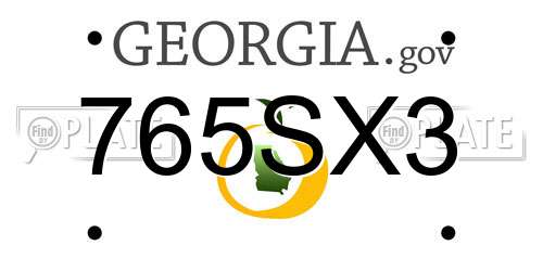 765SX3 Georgia License Plate