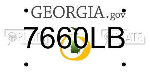 7660LB Georgia License Plate