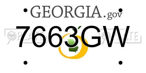 7663GW Georgia License Plate