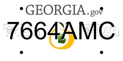 7664AMC Georgia License Plate