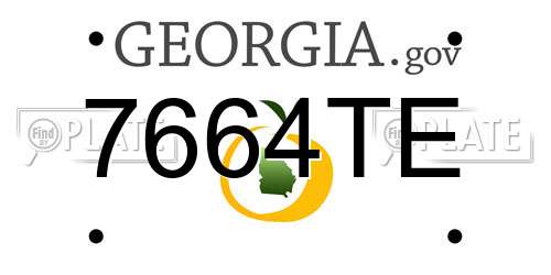 7664TE Georgia License Plate