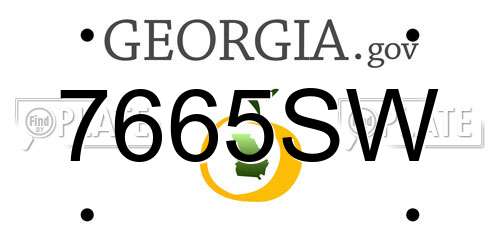 7665SW Georgia License Plate