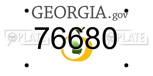 76680 Georgia License Plate
