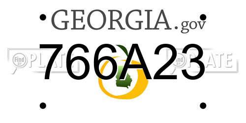 766A23 Georgia License Plate