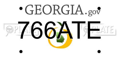 766ATE Georgia License Plate